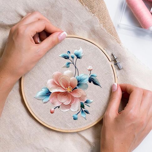 SULIKJHUI 3 Pieces Small Embroidery Hoop, Round Bamboo Embroidery Hoop Adjustable Frame for Cross Stitch, DIY Sewing Craft, Wooden Rings for Home Decoration in Saudi Arabia