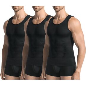 Mens 2 Pack Body Shaper Slimming Tummy Vest Thermal Compression Shirt Tank Top Shapewear in Saudi Arabia