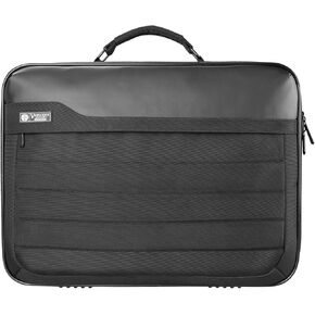 Hard Shell Laptop Bag compatible with IdeaPad 5, Inspiron 15, Spectre x360, Rigid Nylon Briefcase Opens Flat, Padded Compartment, Front Pocket, Luggage Strap, Water Resistant Black in Saudi Arabia