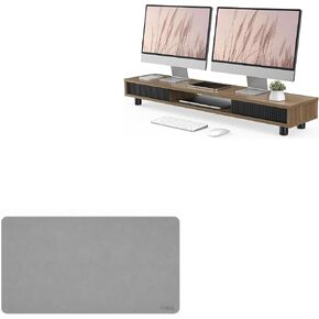 Fenge 42.5in Dual Monitor Stand & 31.5 x 15.7 Desk Pad Mat (Bundle) in Kuwait