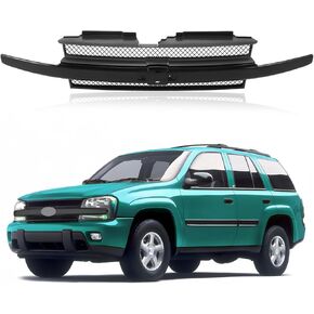 Front Grill Grille Black Center Bar With Dark Gray Mesh Insert Compatible With Chevrolet 2002-2005 Trailblazer in Saudi Arabia