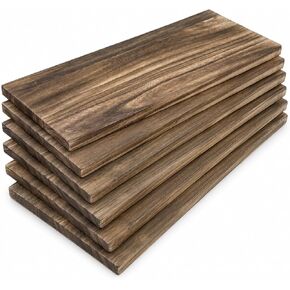 6-Pack Multifunctional Unfinished Wood Planks – 16.5" x 5.9" x 0.59" Carbonized Blank Wooden Boards Ideal for Homemade DIY Crafts Front Door Signs Wall Art Small Shelf Boards & Decor Projects in Saudi Arabia