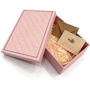 MHUAELIDV Pink Gift Box with Lids, 9.84" x 7.09" x 3.35" Large Gift Box for Presents, Complete Set with Luxury Filler, Card, Ribbon, Sticker, Ideal for Valentine's Day, Mother's Day, Birthday in Kuwait