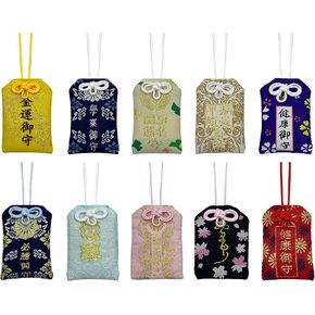 10PCS Japanese Omamori Amulets, Handmade Good Luck Charms with Protective PVC Pocket, Safe Travel Charm Hanging Sachet Blessing Lucky Amulet for Blessing Success Health Fortune Wealth Gift in Saudi Arabia