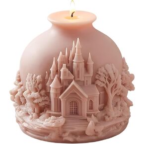 3D Castle and Palace Relief Spherical Candle Molds Castle Ball Silicone Candle Mold for Candles Making Resin Casting Aromatherapy Candles Handmade Wax Home Decor in Saudi Arabia