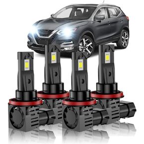 For Nissan Rogue 2015 2016 2017 2018 2019 2020,2022 Hi-Lo Beam Light Bulbs,6000K White,800% Brighter Lightness,Plug and Play,60,000+ Hours Lifespan(Pack of 4) in Saudi Arabia