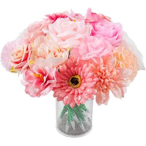 20 Pcs Flower Pens - Artificial Floral Ballpoint Pen Set Black Ink Writing Pen for Teacher Back to School Party Supplies Wedding Mothers Day Christmas Party Favors & Home Decor(Pink) in Kuwait