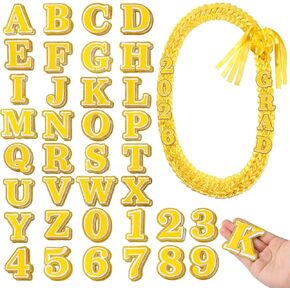 LemonSecret 3D Letter Number Decorative Patches Graduation Letters Numbers Stickers with Adhesive Dots 3D Cardstock Stickers for DIY Graduation Cap Sash Cloth Decor(Gold) in Saudi Arabia