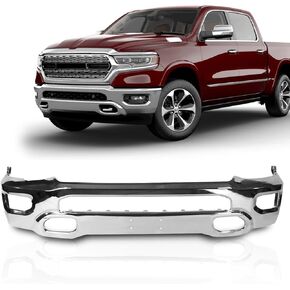 Front Bumpers Compatible with Ram 1500 2019 2020 2021 2022 2023 2024 Bumper Fits Ram 1500 with Fog Lights Holes OE Replacement Bumper(Chrome) in Saudi Arabia