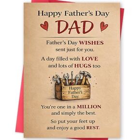 Missonemi DIY Fathers Day Card for Dad, Coloring Father's Day Card from Kids, Fill in the Blank Activity Card, Fathers Day Gift for Dad, Handmade Keepsake Greeting Card in Saudi Arabia