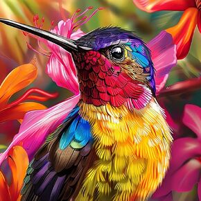 JXDXDJ Hummingbird Diamond Art Kits for Adults,Animal Full Round Drill 5D Diamond Painting Kits for Beginners,DIY Diamond Dots Paintings Picture,Gem Art for Adults Craft,Home Wall Decor 13.78x13.78 In in Saudi Arabia