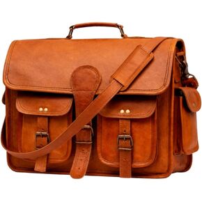 Vintage Leather Laptop Messenger Bag 16 Inch Crossbody Shoulder Satchel for Men Women Work Office Briefcase Business Laptop Bag Professional Work Bag College Messenger Bag Travel Satchel in Saudi Arabia