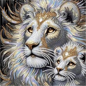 Aicomeon Lion Diamond Art Kits for Adults - 5D Special Shaped Diamond Painting Kit for Beginners, DIY Gem Art for Home Wall Decor & Gift 12x12 Inch in Saudi Arabia