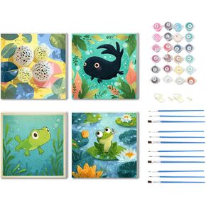 Niazidier 4 Pack Chicken Paint by Numbers Kits for Kids Ages 8-12,Wooden Framed Painting by Number Kits on Canvas,Color by Numbers Adult Acrylic Watercolor Gifts for Girl Boy 6-9 Wall Decor (Chicken) in Saudi Arabia
