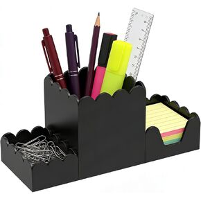 Acrylic Desk Organizer Set of 3,Magnetic Modular Pen Holder with Sticky Note & Paperclip Tray, Clear Aesthetic Desk Accessories for Home Office, Desk Decor for Women Men, Small Space Office Supplies in Saudi Arabia