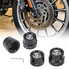 4Pcs CNC Motorcycle Axle Nut Protective Cover Set Skull Aluminum Alloy Custom Caps for Harley Davidson Touring, Dyna, Softail, Sportster XL 883 1200 V-Rod Front and Rear Wheel (Skull Style B) in Saudi Arabia