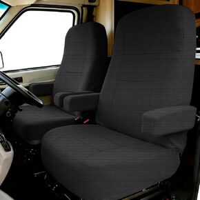 2-Pack Durable Knitted Mesh Fabric RV Seat Covers for Captains Chairs,Motorhome Seat Covers for Class-A RV Seat with Side Storage Pockets - Black in Saudi Arabia