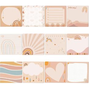 12 Pads Boho Sticky Notes 3x3 Inch Cute Self Stick Notepads Adhesive Memo Pads 240 Sheets Lined Blank Dotted Designs Office Supplies for School Teacher Meeting Reminder Note Taking Daily Planning Desk in Saudi Arabia