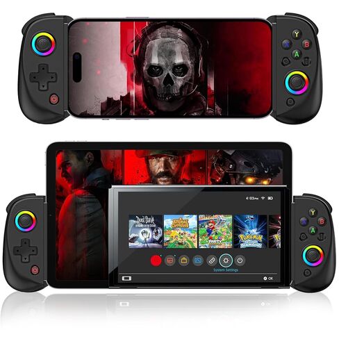arVin Wireless Gamepad Controller for iPad Pro 13"/Air/Mini/Tablet/iPhone/Android/Switch/PS4/PC with Hall Effect Sensing Joystick/RGB Light/Turbo/Macro Key/6-Axis Gyro/Vibration/Streaming/Cloud Gaming in Kuwait