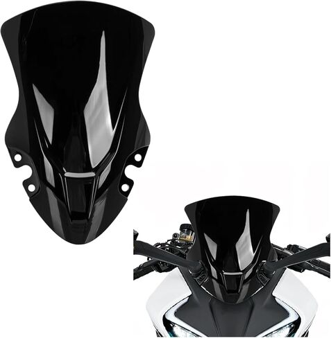 Black Motorcycle Windshield Wind Screen Compatible with CFMOTO 450SS 2024 2025 2026,Perfect Fit,Aerodynamics and Comfort,Direct Installation,CFMOTO 450SS Accessories,CFMOTO 450SS Windshield in Saudi Arabia