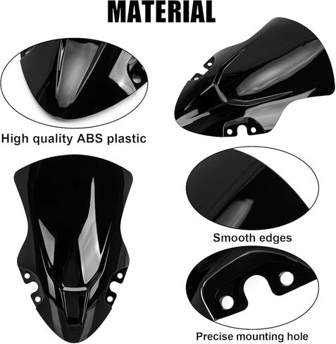 Black Motorcycle Windshield Wind Screen Compatible with CFMOTO 450SS 2024 2025 2026,Perfect Fit,Aerodynamics and Comfort,Direct Installation,CFMOTO 450SS Accessories,CFMOTO 450SS Windshield in Saudi Arabia