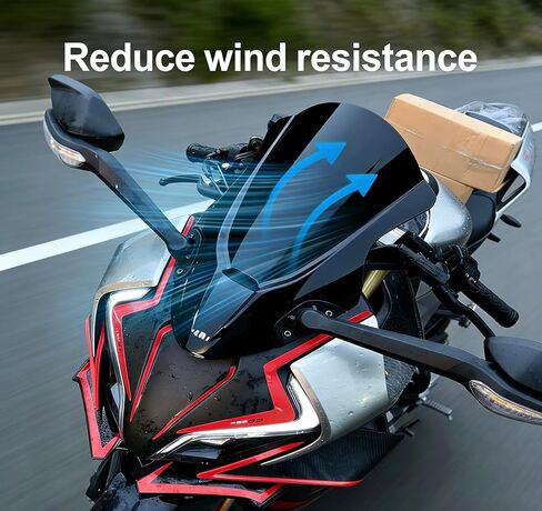 Black Motorcycle Windshield Wind Screen Compatible with CFMOTO 450SS 2024 2025 2026,Perfect Fit,Aerodynamics and Comfort,Direct Installation,CFMOTO 450SS Accessories,CFMOTO 450SS Windshield in Saudi Arabia