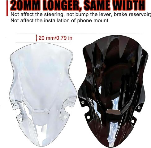 Black Motorcycle Windshield Wind Screen Compatible with CFMOTO 450SS 2024 2025 2026,Perfect Fit,Aerodynamics and Comfort,Direct Installation,CFMOTO 450SS Accessories,CFMOTO 450SS Windshield in Saudi Arabia