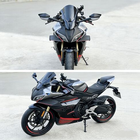 Black Motorcycle Windshield Wind Screen Compatible with CFMOTO 450SS 2024 2025 2026,Perfect Fit,Aerodynamics and Comfort,Direct Installation,CFMOTO 450SS Accessories,CFMOTO 450SS Windshield in Saudi Arabia