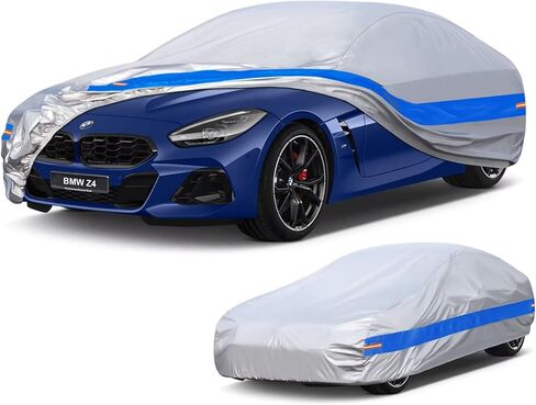 Car Cover Custom Fit for BMW Z4 E85 E86 E89 G29 Coupe Roadster (2002-2025), Waterproof All Weather Full Exterior Covers for Automobiles, Rain Sun Protector Car Cover Outdoor. Gray and Blue in Saudi Arabia