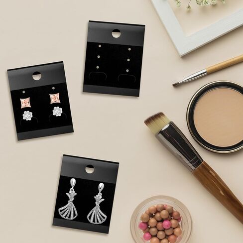 HAPY SHOP 200 PCS Black Velvet Plastic Display Cards Earring Card Holder with Back Hook for Earring Display and Organization in Saudi Arabia
