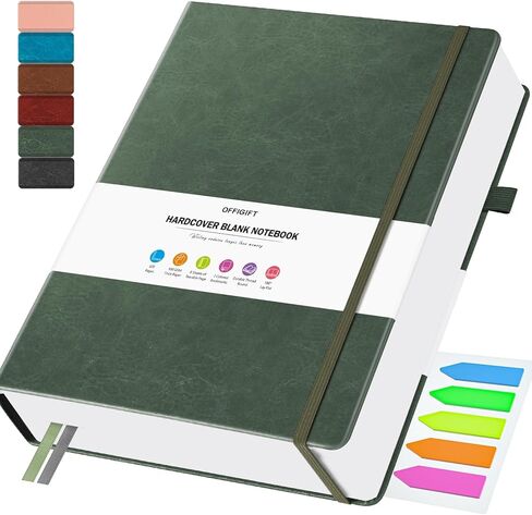 Blank Journal, Hardcover A5 Sketchbook, 320 Pages Blank Notebook, No Bleed 100 GSM Paper Sketch Book for Drawing Writing, Unlined Notebooks for Work, Leather Journal for Women Men Travel, Black in Saudi Arabia