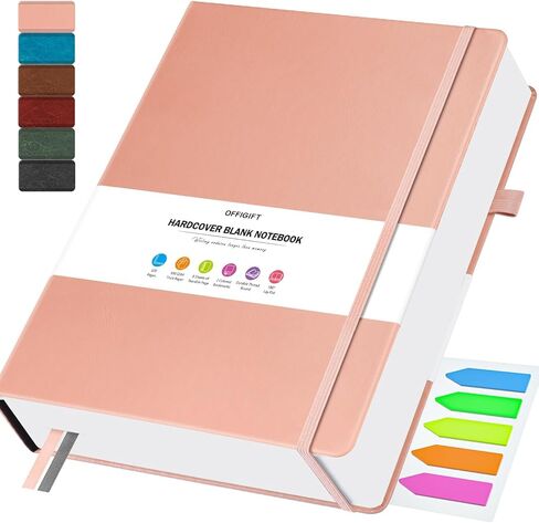 Blank Journal, Hardcover A5 Sketchbook, 320 Pages Blank Notebook, No Bleed 100 GSM Paper Sketch Book for Drawing Writing, Unlined Notebooks for Work, Leather Journal for Women Men Travel, Black in Saudi Arabia