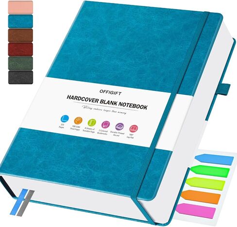 Blank Journal, Hardcover A5 Sketchbook, 320 Pages Blank Notebook, No Bleed 100 GSM Paper Sketch Book for Drawing Writing, Unlined Notebooks for Work, Leather Journal for Women Men Travel, Black in Saudi Arabia