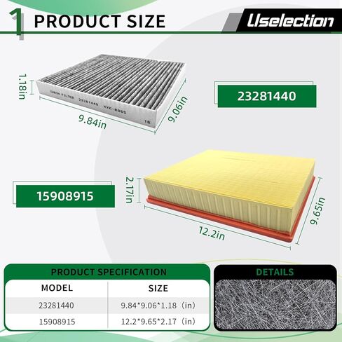 Cabin Engine Air Filter W/Activated Carbon Kit for Chevy Silverado 1500 GMC Sierra 1500 (2014-2018),Suburban Tahoe Yukon(2015-2020),Sierra 2500 3500 HD(2015-2019)(Not for Diesel),#22808781 22845992 in Saudi Arabia