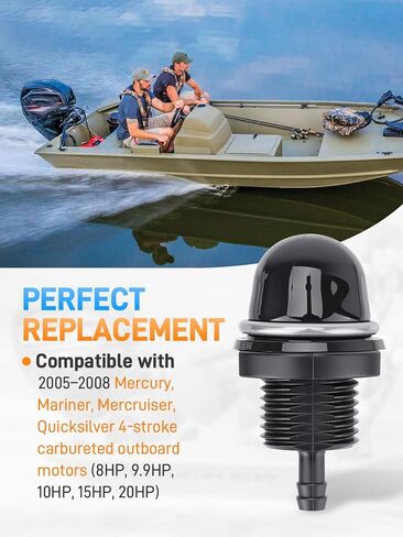 895124 مضخة البدء الأولية المتوافقة مع محركات Mercury Mariner Mercruiser Quicksilver 8HP 9.9HP 10HP 15HP 20HP 4 محركات خارجية مكربنة رباعية الأشواط (خنق يدوي، 2005-2008) in Kuwait