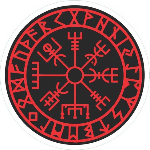 5 عبوات - ملصق نورس، ملصقات بوصلة الفايكنج Vegvisir، 2.5 بوصة - ملصق قبعة صلبة نوردية سلتيكية in Kuwait
