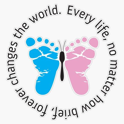 Infant Loss Awareness - Butterfly Sticker Vinyl Bumper Sticker 6 Mil Thick - Size 5" in Kuwait