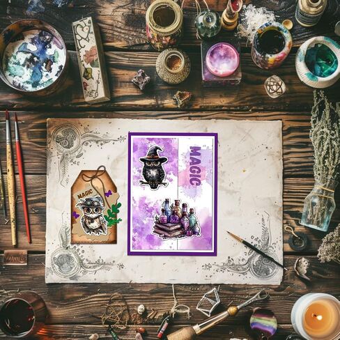 GLOBLELAND Halloween Owl Clear Stamps Owl Decorative Clear Stamps Silicone Stamps Seals for Card Making and Photo Album Decor Decoration and DIY Scrapbooking in Saudi Arabia