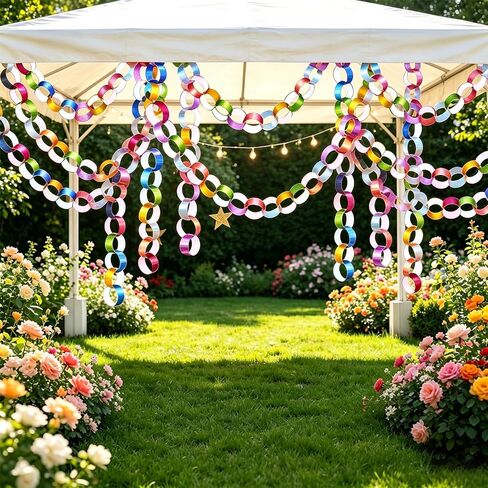 650 Sheets Paper Chain Garland 1 x 8 Inches Paper Chain Strips DIY Construction Paper Chains for Wedding Birthday Party Decorations DIY Craft Supplies (Metallic) in Saudi Arabia