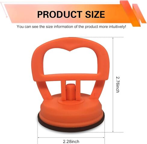 2 PCS Car Dent Pullers, Suction Cup Dent Removal Repair Tool Kit, Vacuum Handle Powerful Puller for Glass & Screen & Tile Object Moving, Portable Tool for Cars SUVs Trucks (Orange) in Saudi Arabia