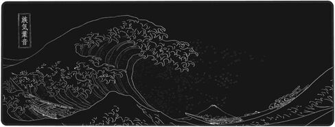لوحة ماوس كبيرة ممتدة باللون الأسود بتصميم الرسوم المتحركة The Great Wave Off Kanagawa لوحة مفاتيح كبيرة للألعاب مقاس XXL قاعدة مطاطية مقاومة للانزلاق وقاعدة مطاطية كاملة للمكتب بنمط ثلاثي الأبعاد in Kuwait