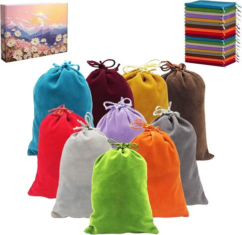 AseiTaku 10 Pcs 5x7 inch Colorful Burlap Gift Bags with Drawstring, Multi-Purpose for Gifts Wrapping, Wedding Party Favor, Jewelry Pouches, Holidays DIY Craft Bags in Saudi Arabia