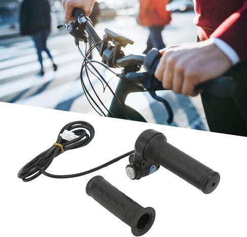 HERCHR قبضة الدراجة الكهربائية خنق، Ebike قبضة خنق كاملة مع 5 سلك المكونات للماء لدراجة كهربائية سكوتر 22-22.5mm المقود مع 2 مفاتيح in Kuwait