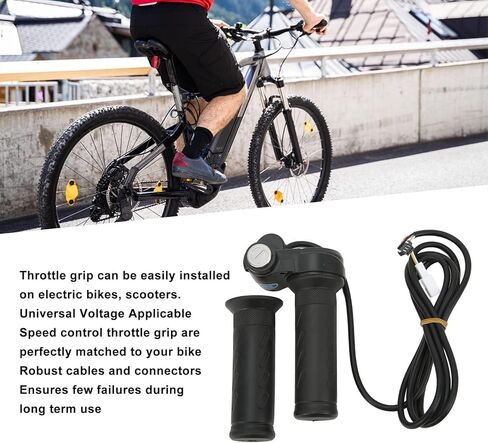 HERCHR قبضة الدراجة الكهربائية خنق، Ebike قبضة خنق كاملة مع 5 سلك المكونات للماء لدراجة كهربائية سكوتر 22-22.5mm المقود مع 2 مفاتيح in Kuwait