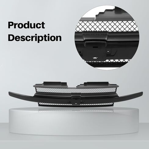 Front Grill Grille Black Center Bar With Dark Gray Mesh Insert Compatible With Chevrolet 2002-2005 Trailblazer in Saudi Arabia
