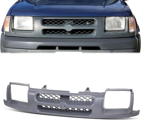 Factory Style Front Grill Bumper Grille Compatible with Nissan Xterra 2000-2001, Dark Gray in Saudi Arabia