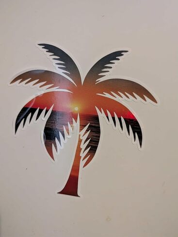 2 pcs Palm Tree Stickers, Beach Sunset Chill Vibe Car Decal Sticker, 5-inches - Premium Quality Vinyl Sticker in Kuwait