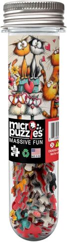 Micro Puzzles Loveable Cats Mini Jigsaw Puzzle for Adults – 150 Piece Small Pocket Puzzle 4x6 Inches, Cute Travel Puzzle, Unique Gift Idea – Made in USA in Kuwait