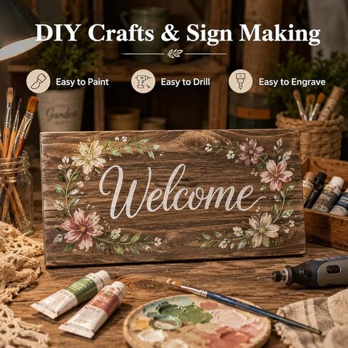6-Pack Multifunctional Unfinished Wood Planks – 16.5" x 5.9" x 0.59" Carbonized Blank Wooden Boards Ideal for Homemade DIY Crafts Front Door Signs Wall Art Small Shelf Boards & Decor Projects in Saudi Arabia