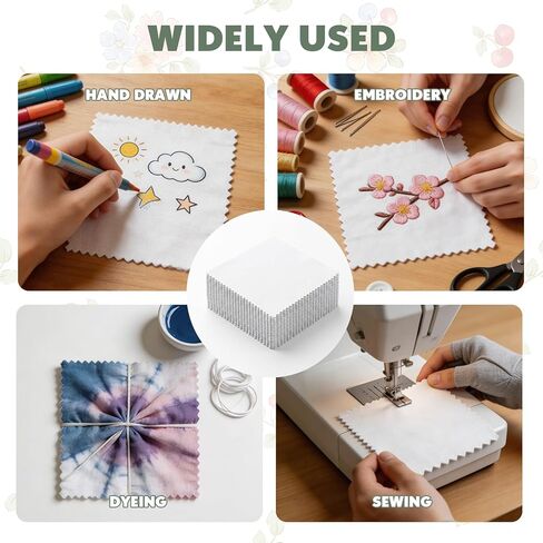 120 Pack 5" Precut Cotton Fabric Squares, Solid White Charm Pack for Quilting, Sewing, Patchwork & DIY Crafts, Soft Cotton Quilt Fabric Squares in Saudi Arabia